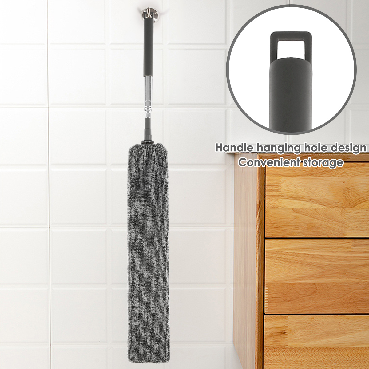 Description Picture 6 of itemGap Dust Cleaner Retractable Microfiber Flexible Long Flat Gap Duster Brushes with Extendable Pole Household Cleaning Tools