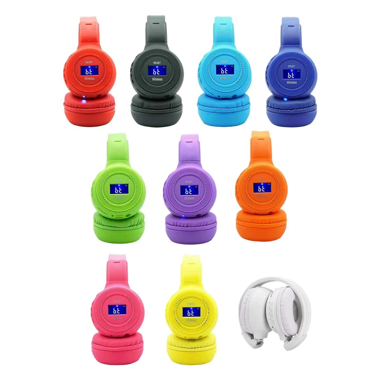Wireless Earphone with LCD Display Bluetooth 5.0 for Computer Sports Laptops