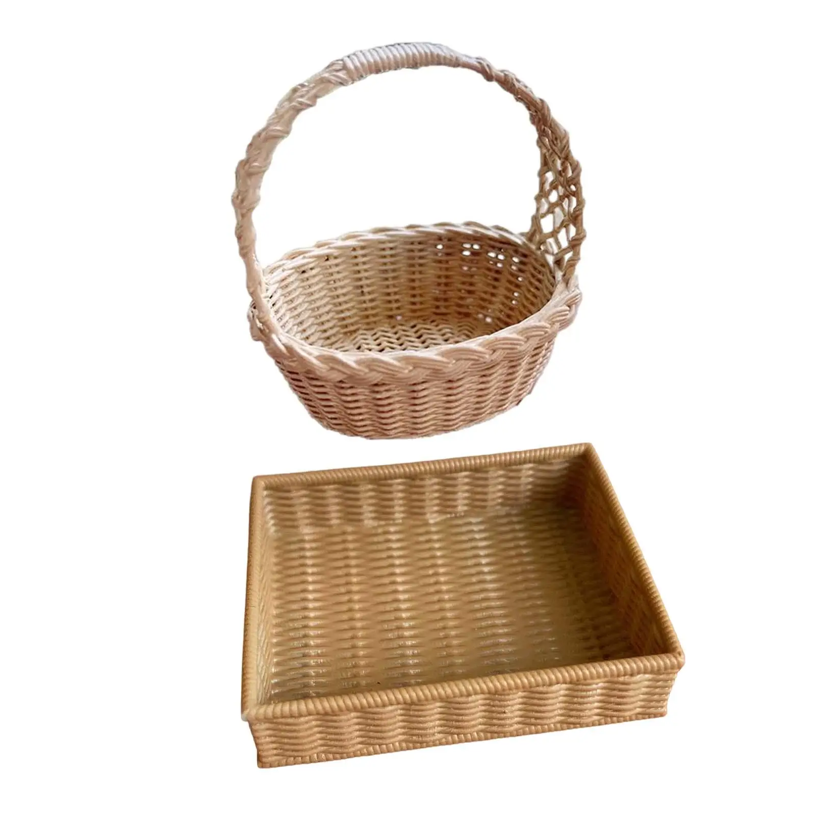 Doll House Storage Basket Furniture Decoration for Micro Landscape Children