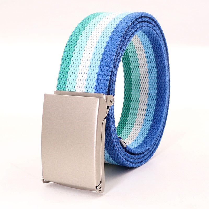 3.8X120cm Simple Design Stripe Rainbow Style Male and Female Students Youth Casual Canvas Jeans Women Belt Clothing Accessories