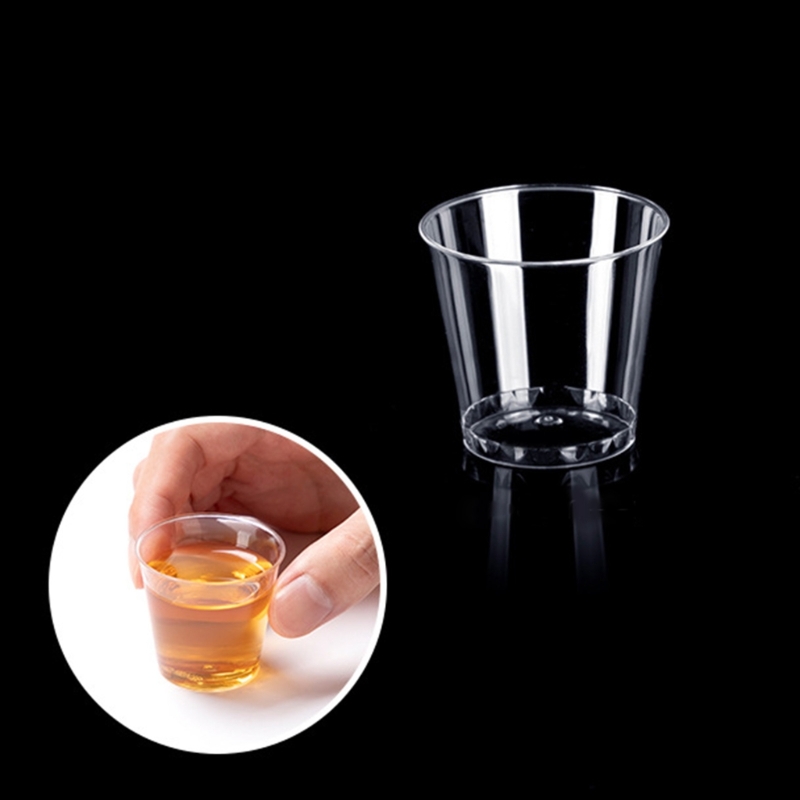 100 Stück wiederverwendbare Schnapsgläser aus Kunststoff, 30 ml, Schnapsbecher für Partys, transparente Schnapsbecher, starke, langlebige Becher für Bankette, Partys – Detail 5