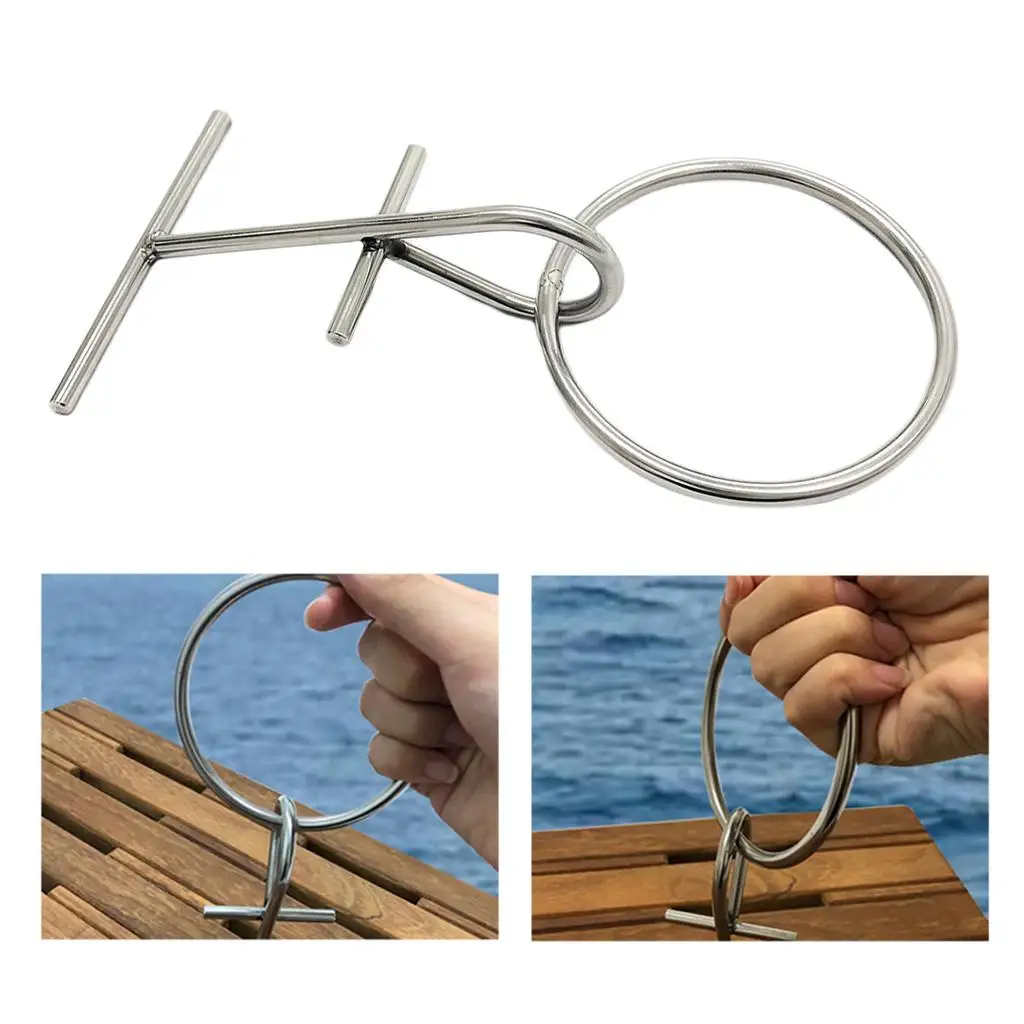 Marine 304 Stainless Steel Portable Dock Ring Spring Ring Silver New