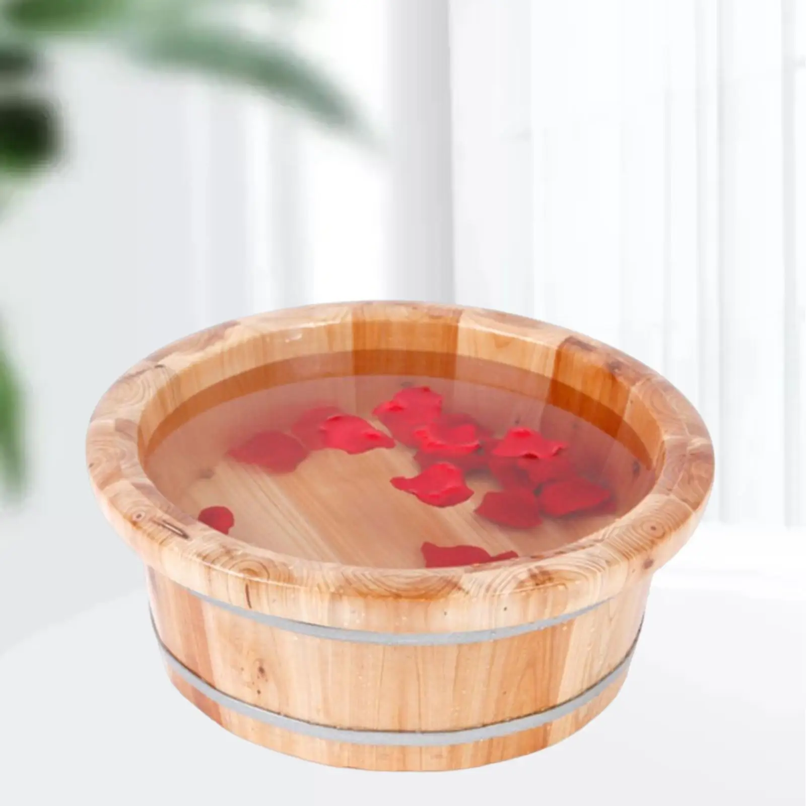 Foot Bathtub Wooden Bucket Foot Bath Barrel Basin Spa Tub Wood Basin Foot Wash Basin for Household