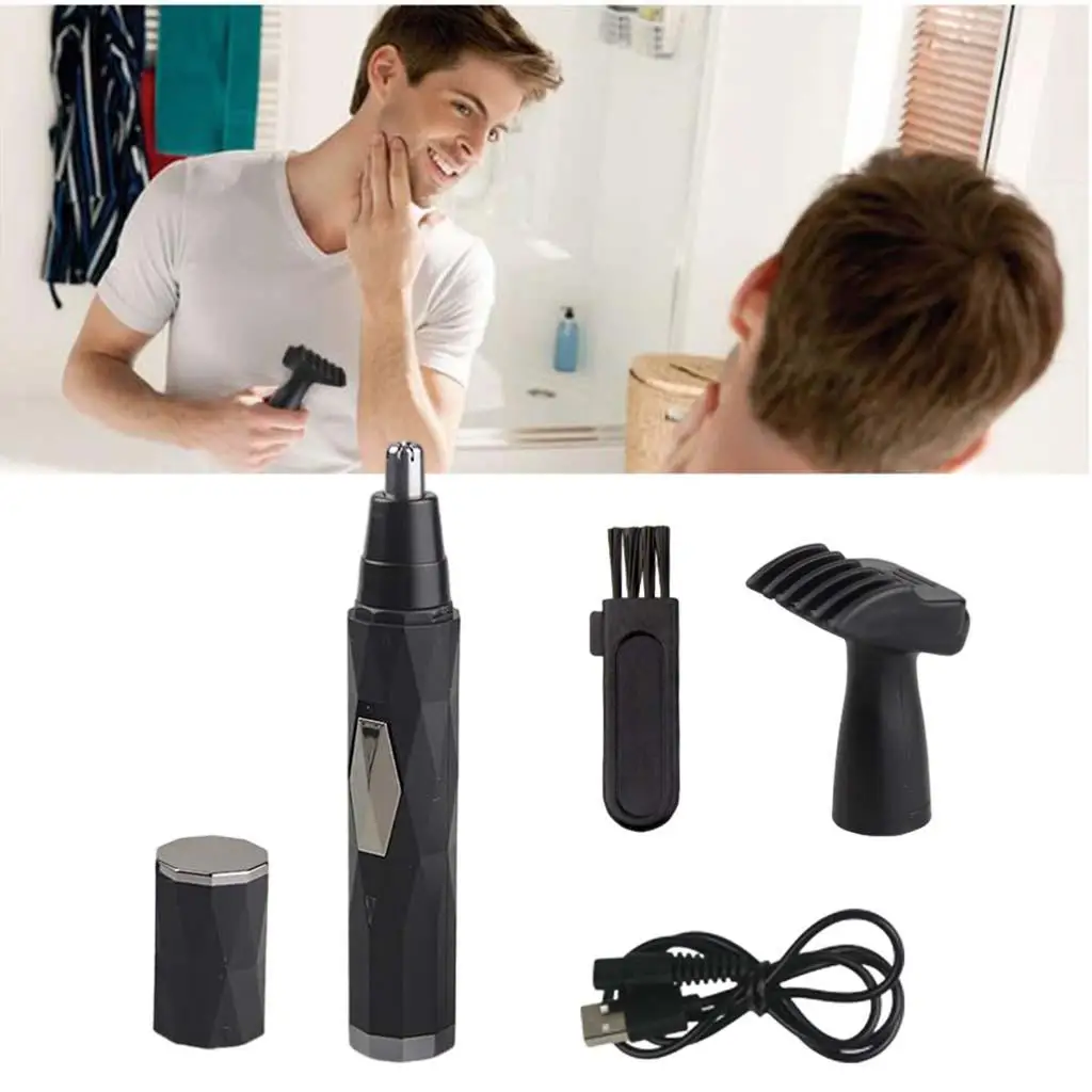 Electric Shaving Nose Ear Trimmer Rechargeable Sideburns Painless Easy to Clean Professional Razor Beard Hair Removal for Travel