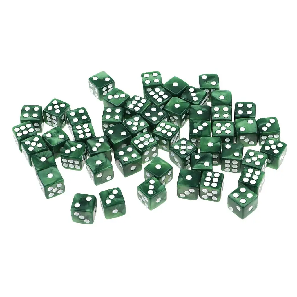 50pcs 12mm 6 Sided D6 Dice Bundle for Game Accessory