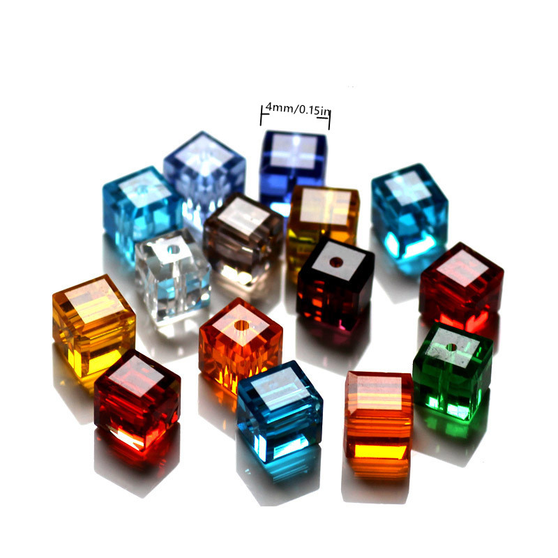100PCS 2mm Würfel Kristall Glas Lose Perlen Für Schmuck DIY Herstellung Spacer Perlen Geeignet für DIY armbänder halsketten schmuck – Detail 4