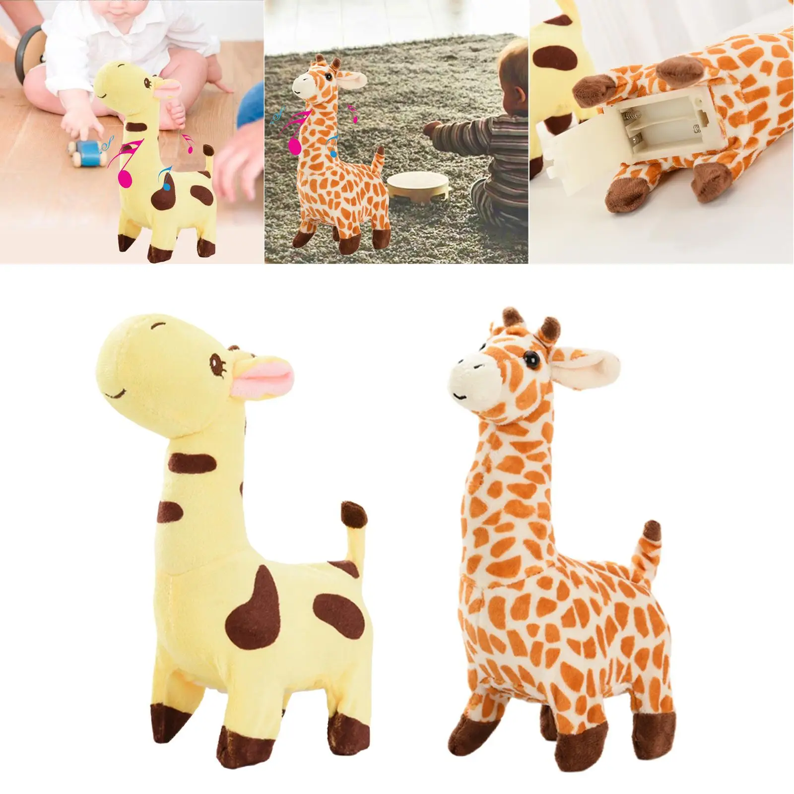Battery Operated Giraffe Toys Plush Electric Stuffed Animal for Easter Christmas