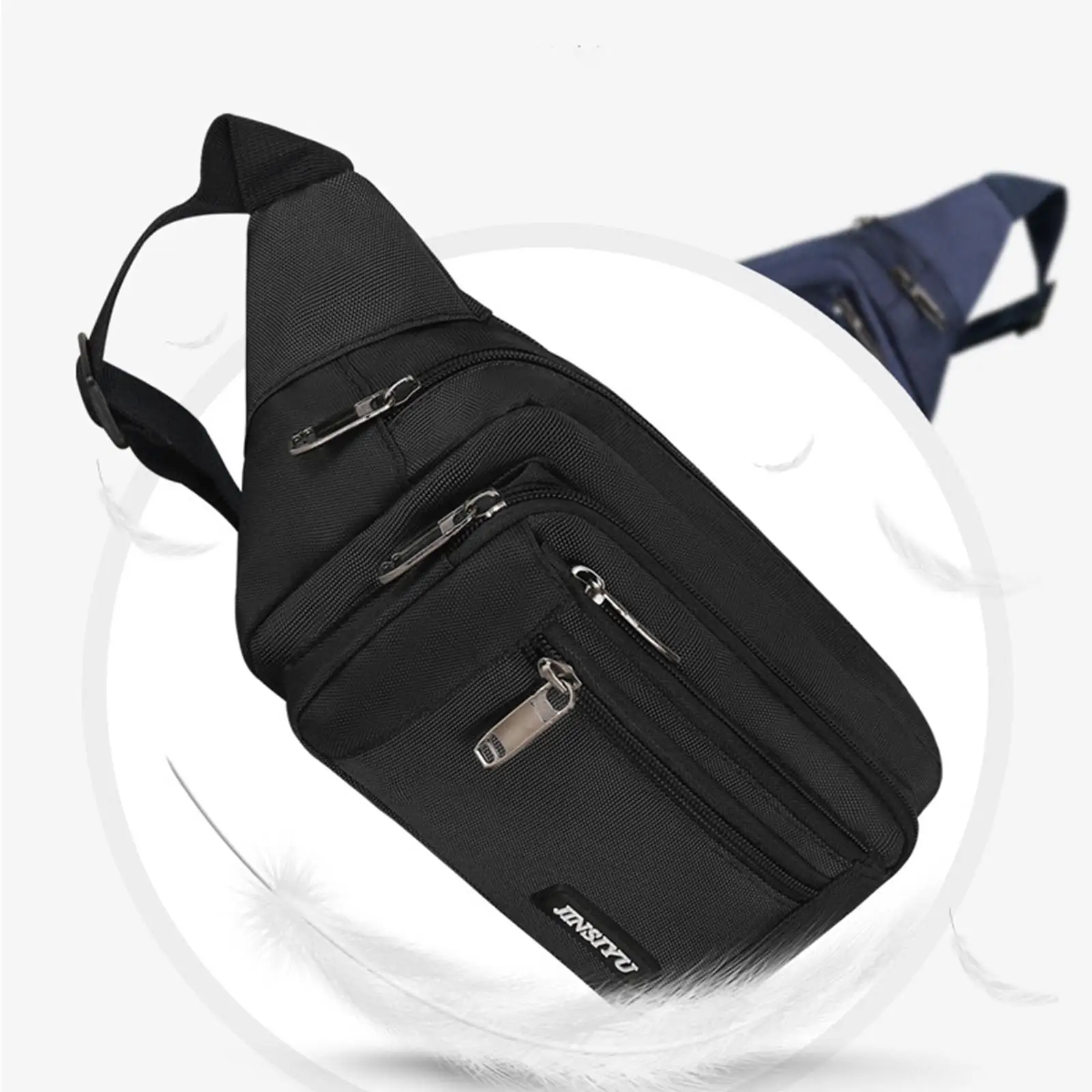 Waist Pouch Bum Bag Abrasion Resistant 5 Pockets for Running Hiking Men