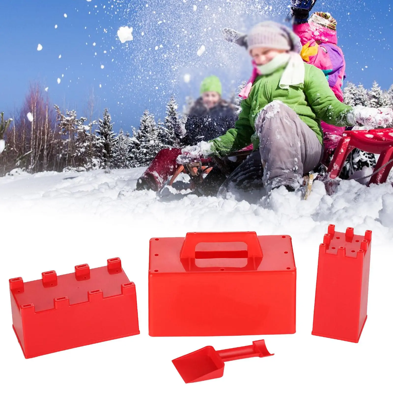 4Pcs Sand Castle Model, Snow Brick Building Maker, Interactive Outside Snow and Sand Beach Toys for Kids, Adults Toddlers