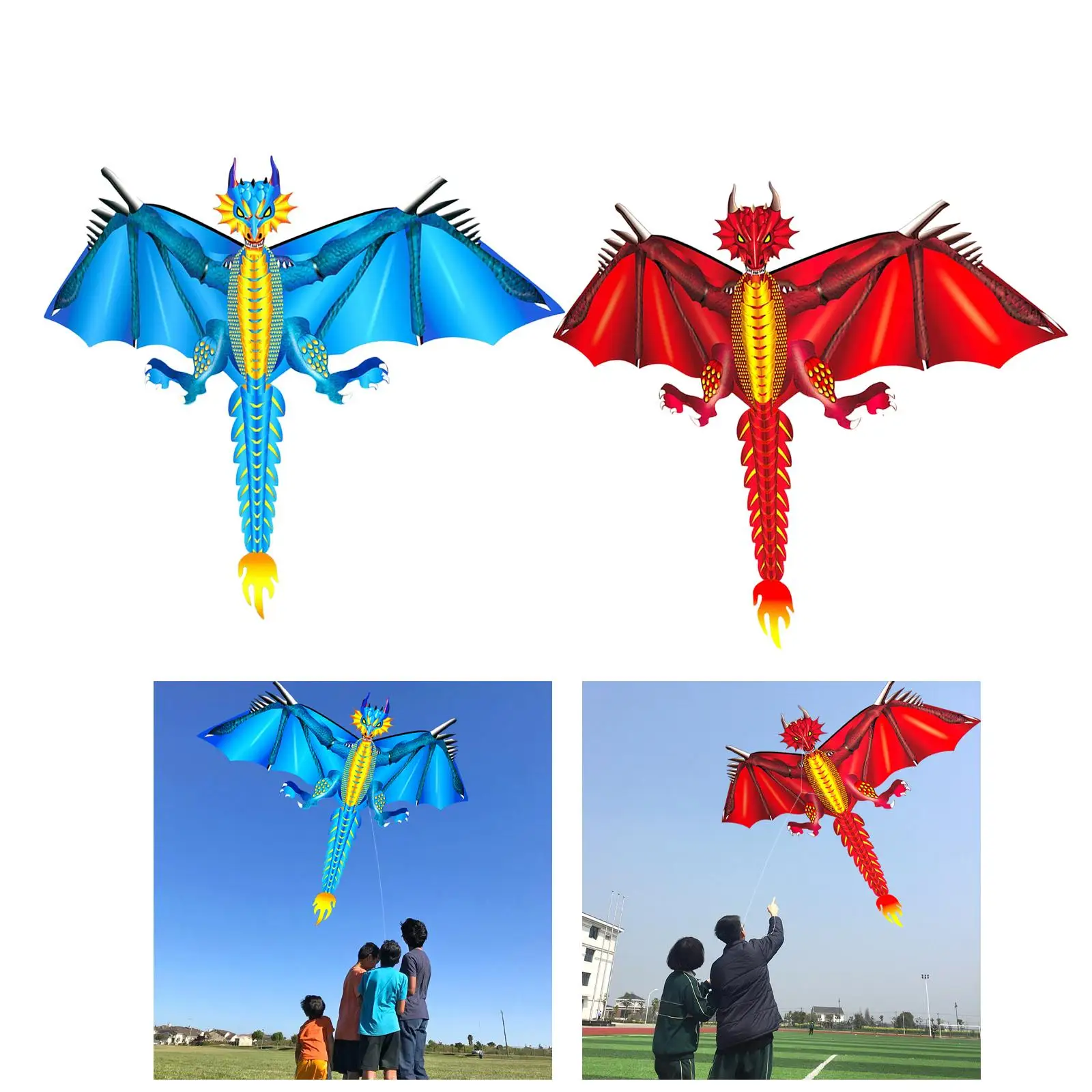Spring Kite Set Huge Colorful Easy to Fly Flyer Toys for Park Summer Outdoor Sports Adults