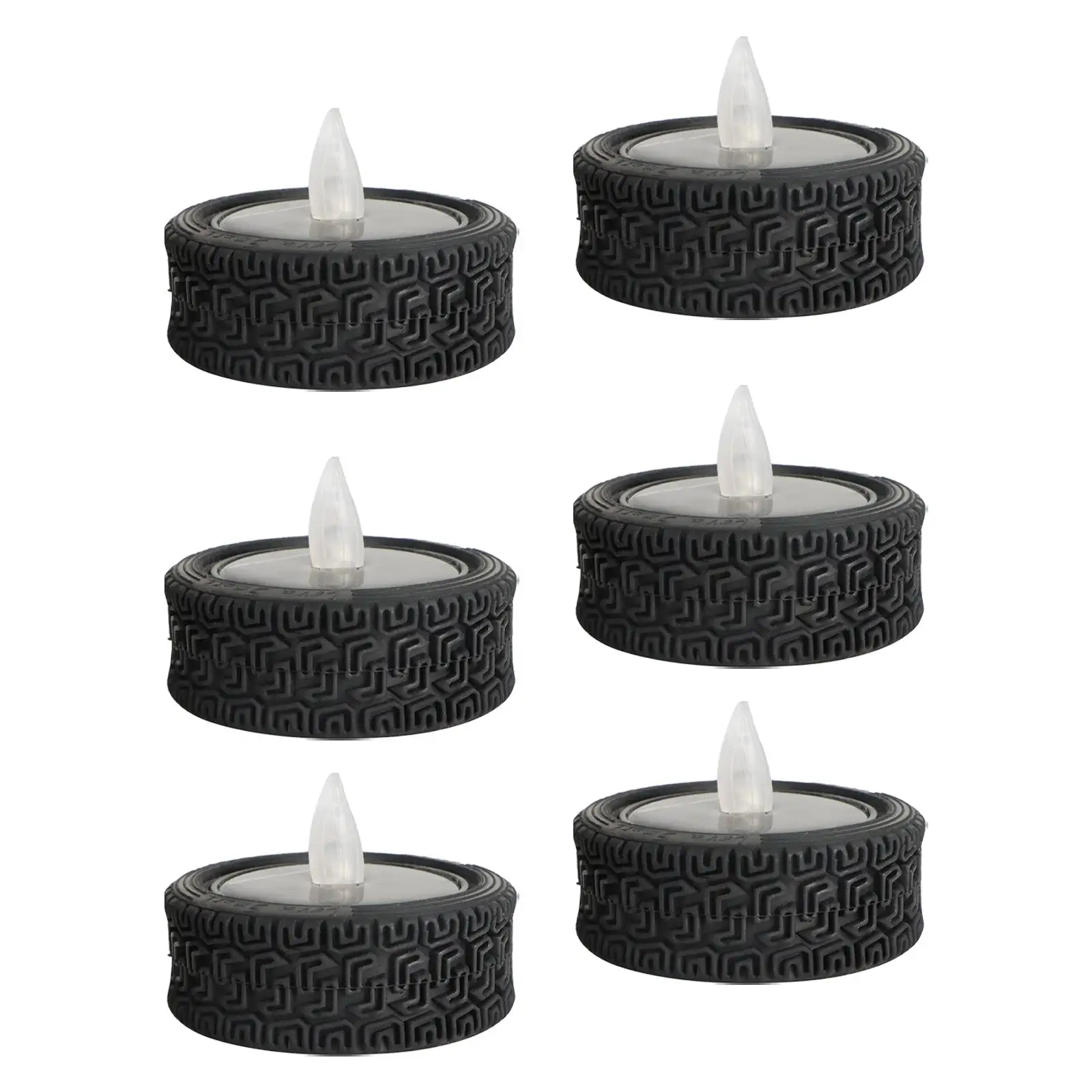 6Pcs LED Solar Candles Lantern Flickering Nightlight Flameless Tea Light Candle for Pathway Yard Camping Centerpiece