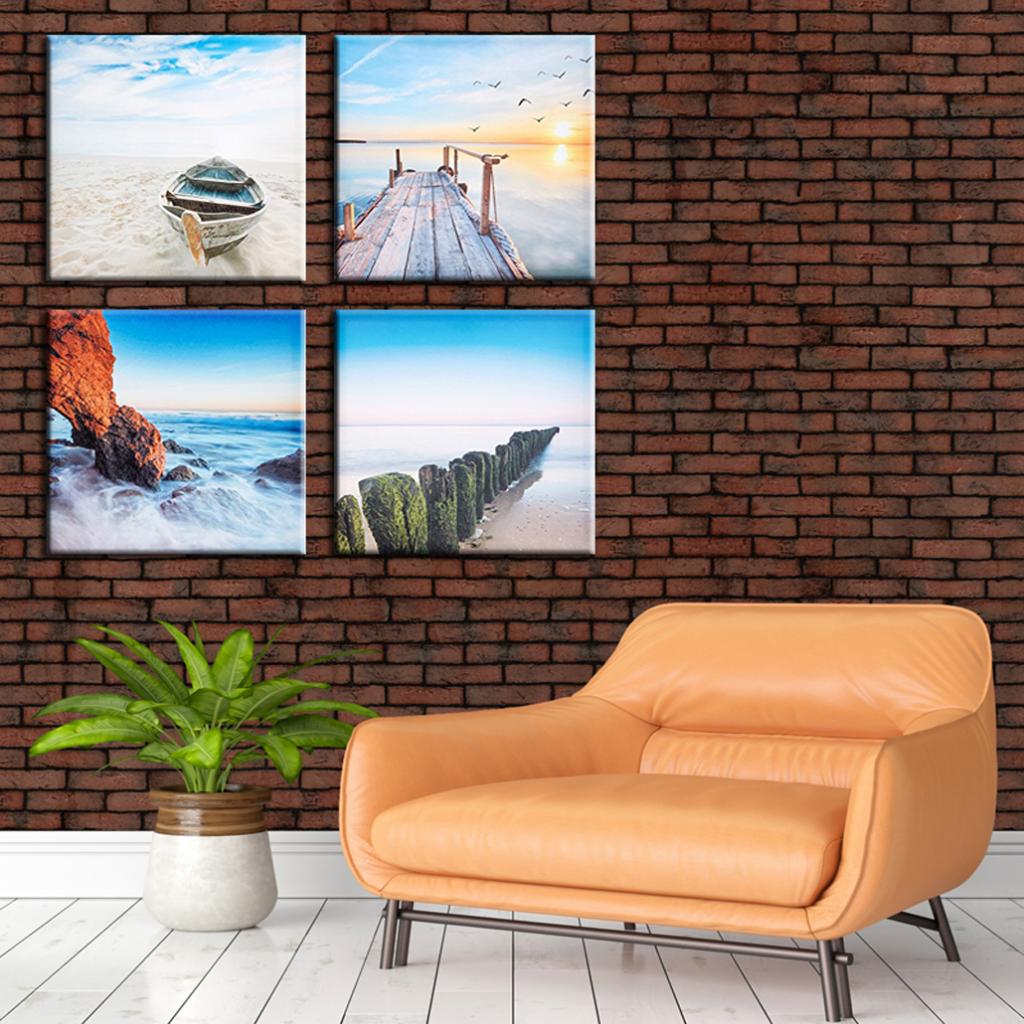 4 Panels Bamboo Pattern Texture Oil Painting on Canvas Abstract Art Pictures Canvas Wall Art Paintings Modern Home Decor