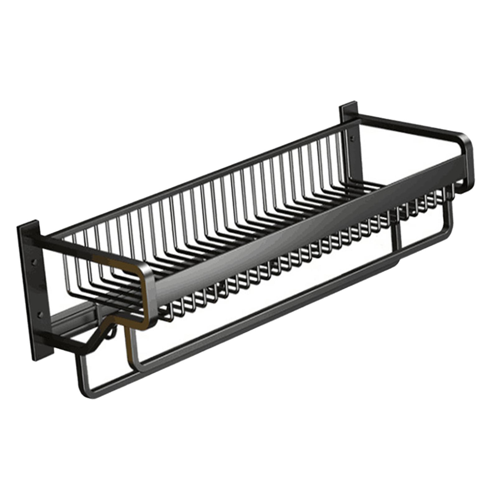 Modern Towel Rail Rack Holder Bathroom Aluminum Alloy Shower Shelf for Laundry Room Bedroom