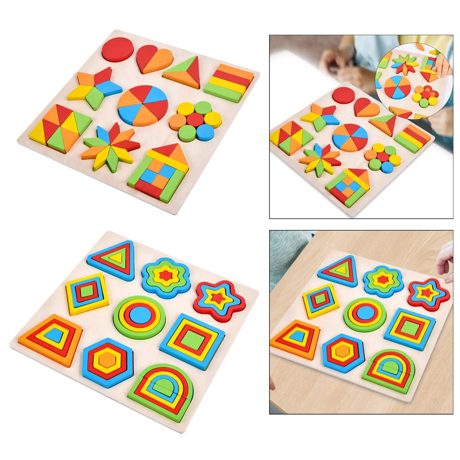 Toddlers Jigsaw Toy Learning Geometry Educational Toy Montessori Shape Sorting Puzzle for Boys Girls Kids Children Birthday Gift