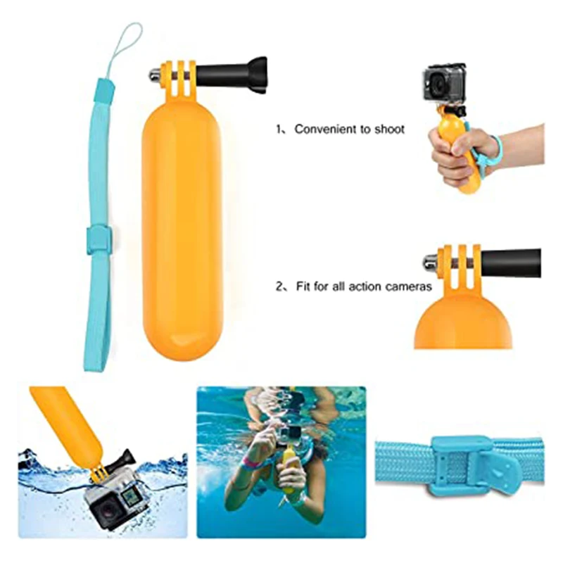 Title 9, For GoPro Hero 12 Floating Hand Grip Yellow Flo...