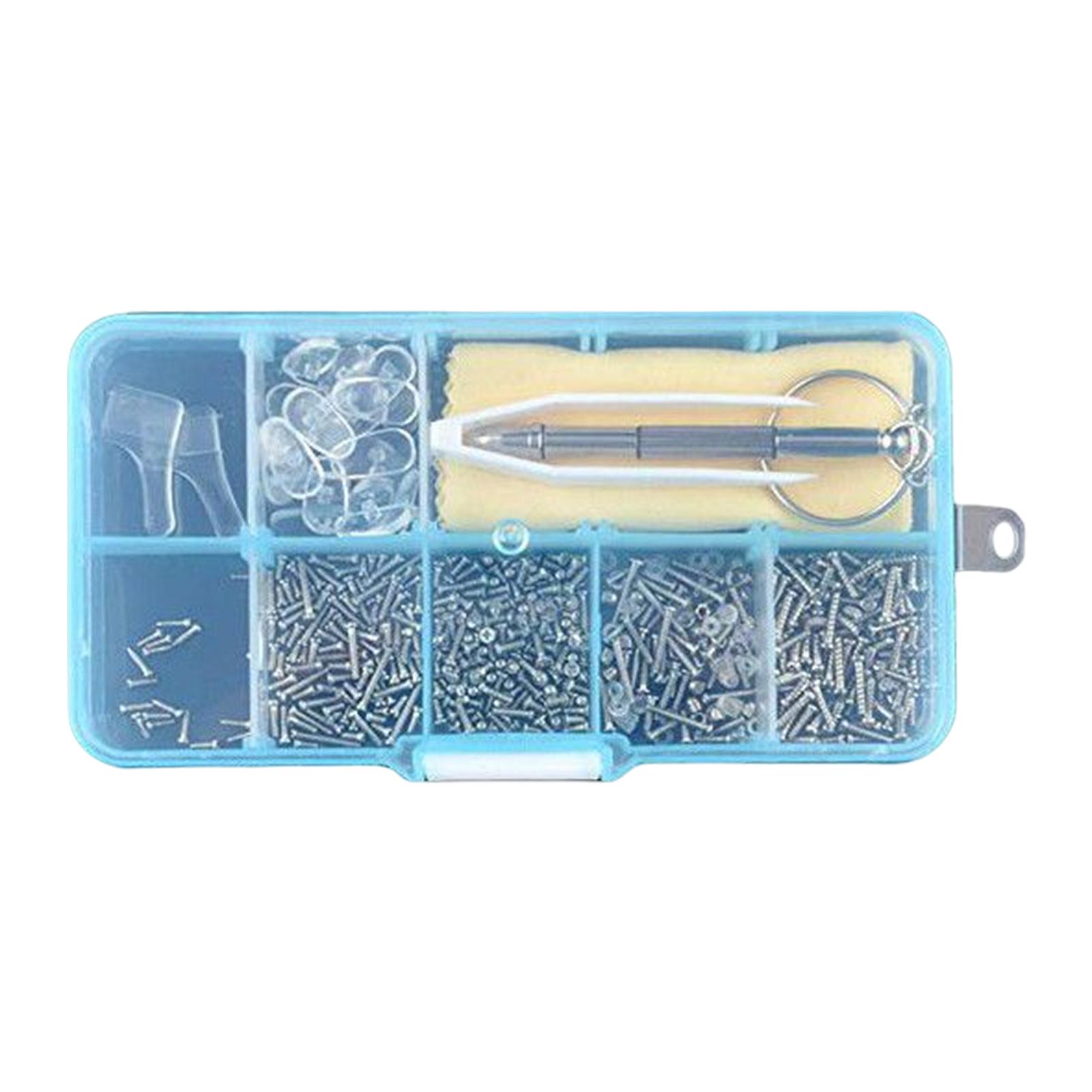 Eyeglass Assortment Repair Tool Set Tiny Mini Screws Nuts Screwdriver Nose Pads Tweezers Glasses Cloth Tiny Mini Screws Nuts