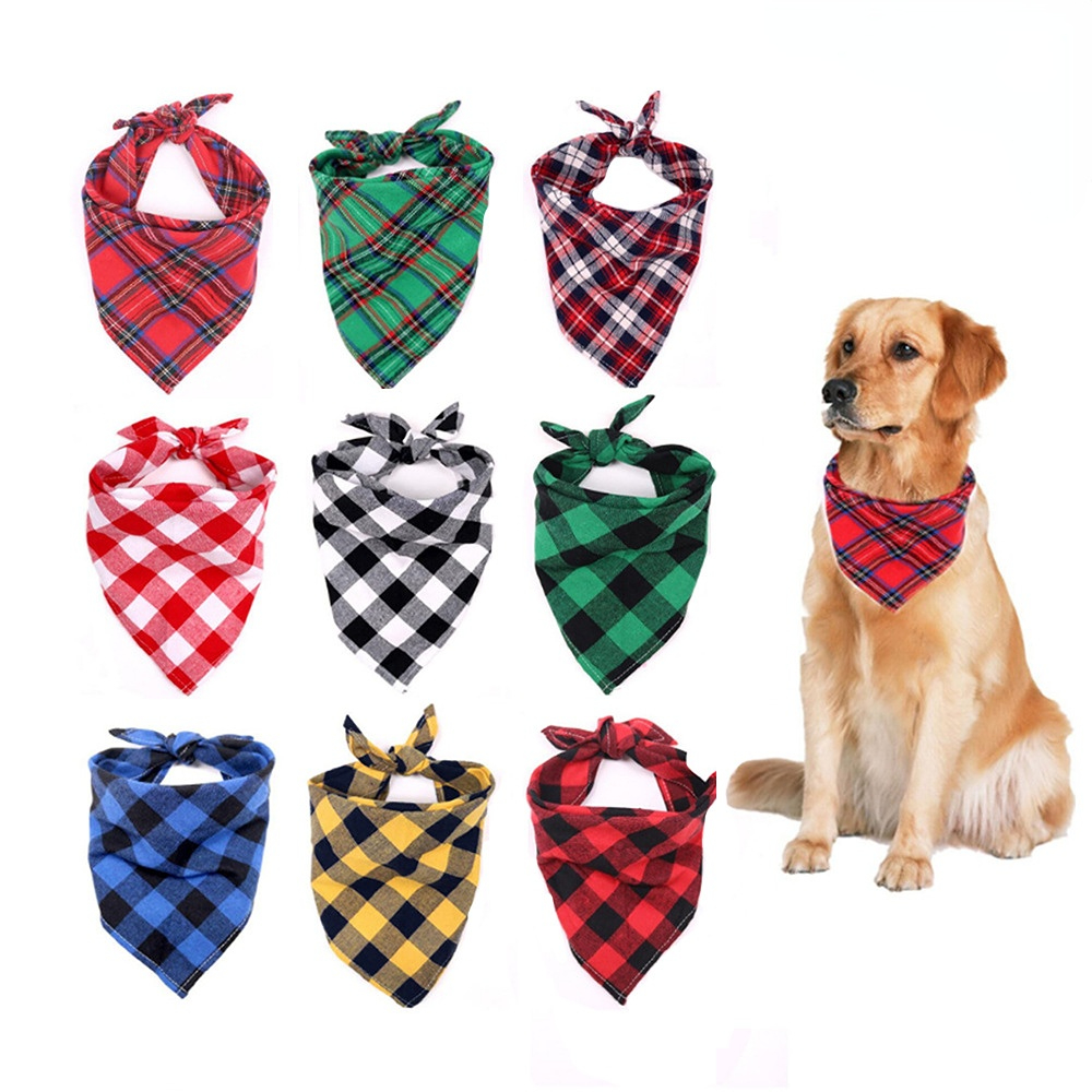 Title 1, 1 Pcs Large Plaid Bandana for Dag Thick Dog Pet...