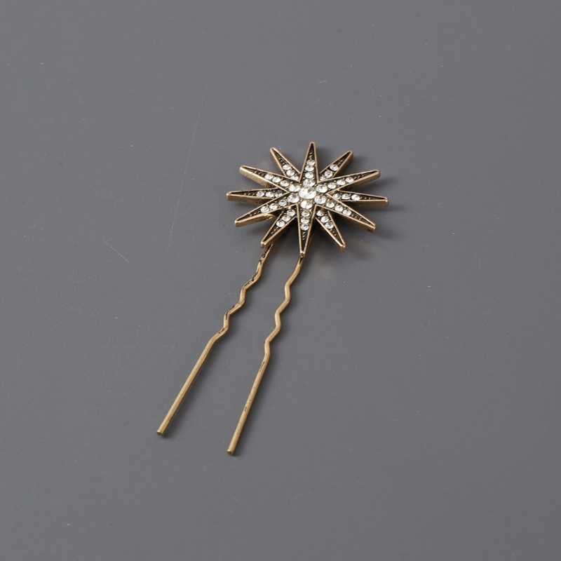 Metallic-Stil Strass Stern u Form Haars pange Sommer Kopf bedeckung für Frau Geburtstags feier Karneval rutsch feste Haarnadel – Detail 5