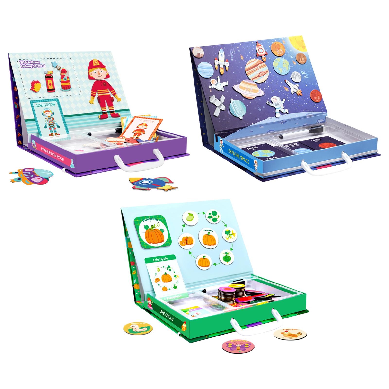 Magnetic Board Puzzle Games Promoting Hand Eye Coordination Chalkboard Kids Magnetic Jigsaw Puzzles Box for Boys Girls