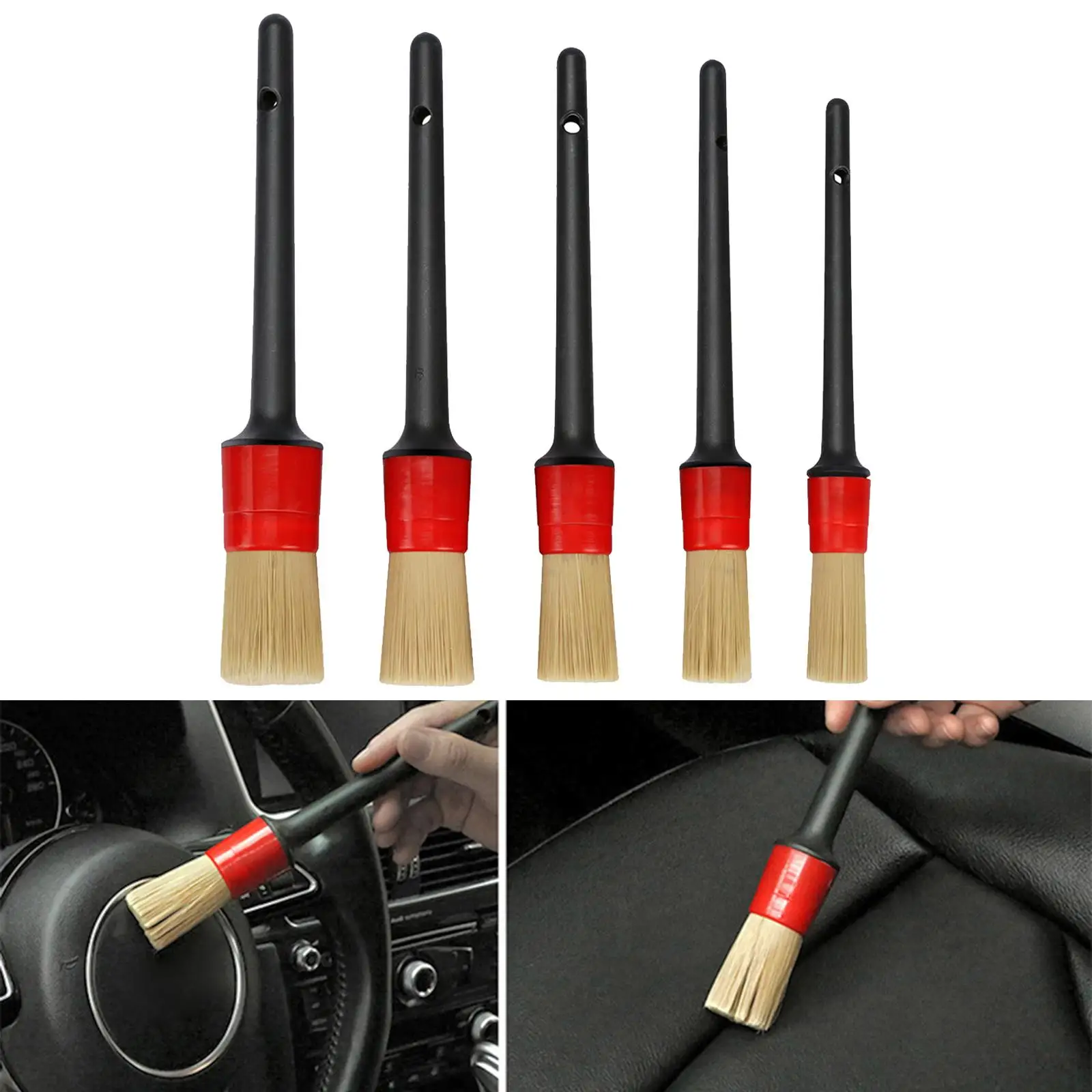 5x Car Interior Detailing Brush Set for Cleaning Engine Air Vent