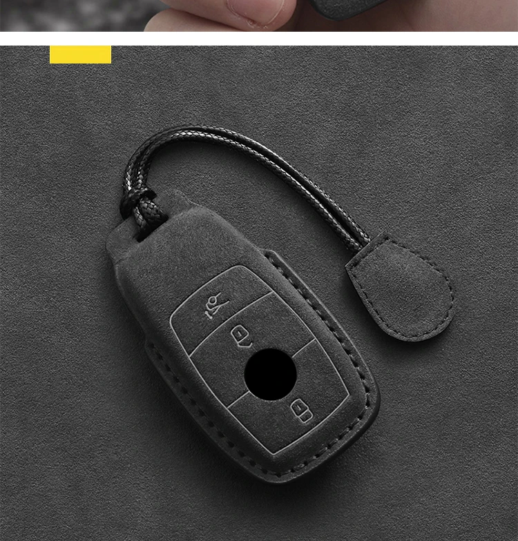 Leder Auto Schlüssel Fall Für Mercedes Benz A C E S G Klasse GLC CLE CLA GLB GLS W177 W205 W213 W222 x167 AMG Fob Wildleder Zubehör – Detail 6
