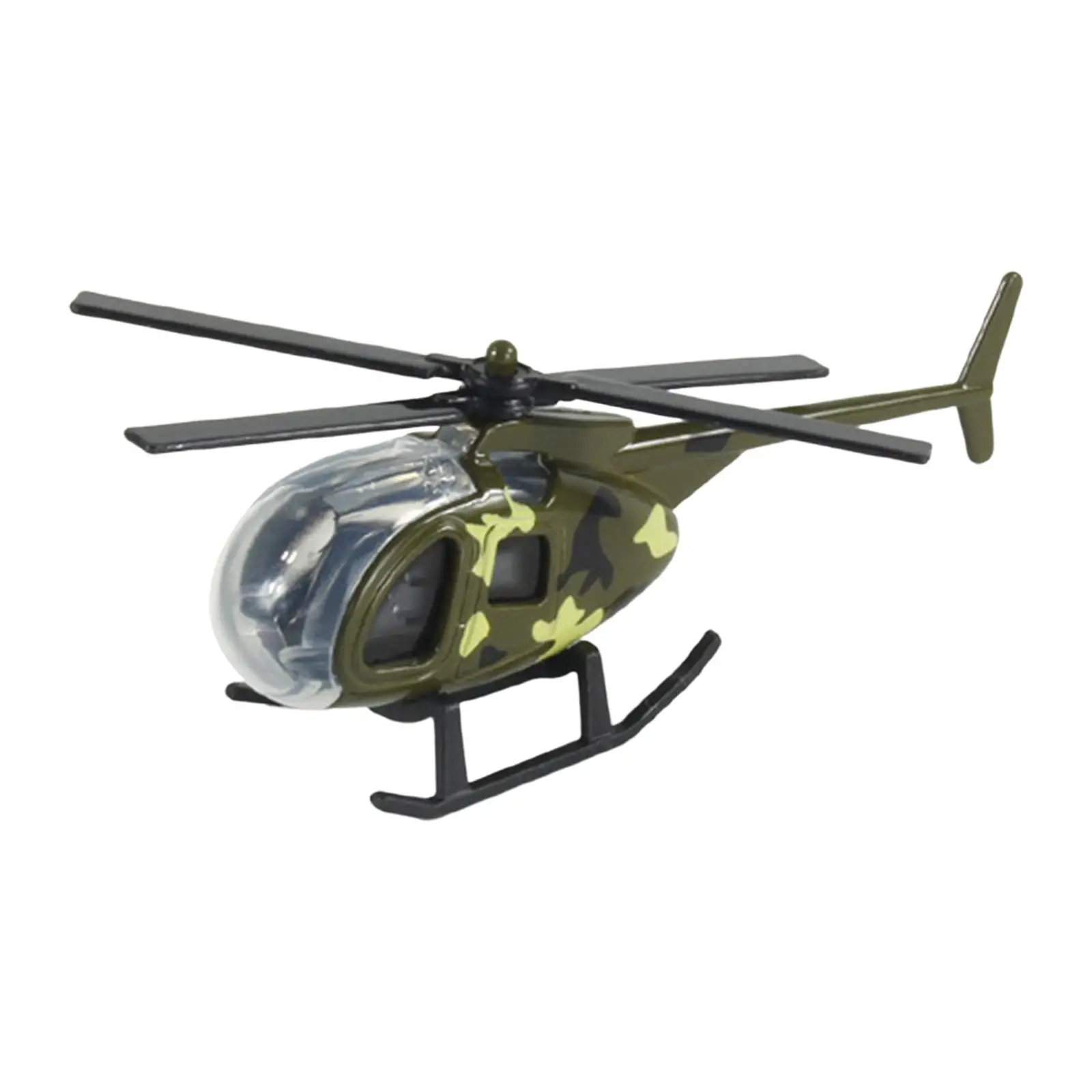 Small Diecast Alloy Helicopter Ornament Cake Decoration Holiday Present Desktop Display for Kids Adults Birthday Gift Plane Toy