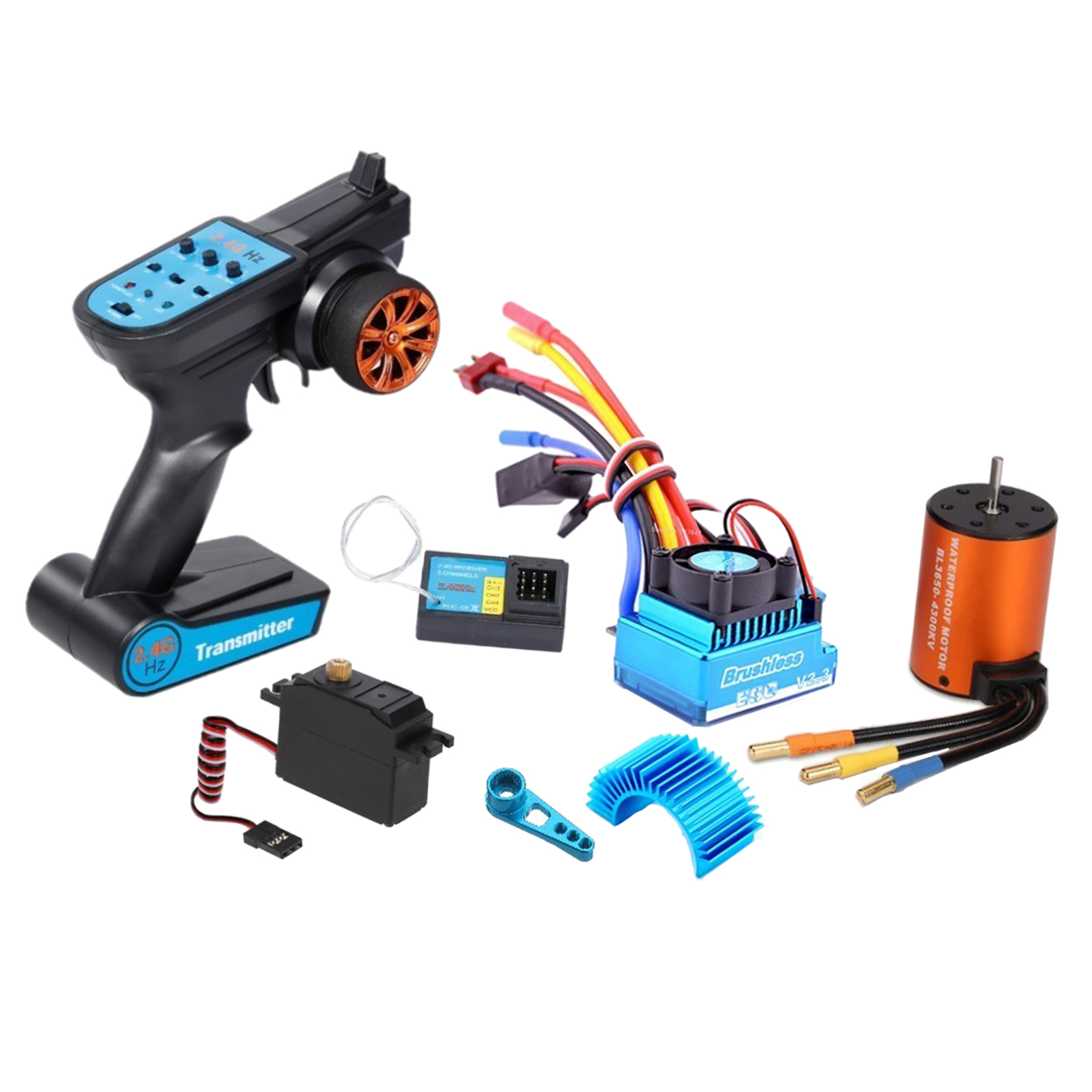 7x 2.4Ghz RC Transmitter Set with Swing Arm Heat Sink for Wltoys 12428 RC