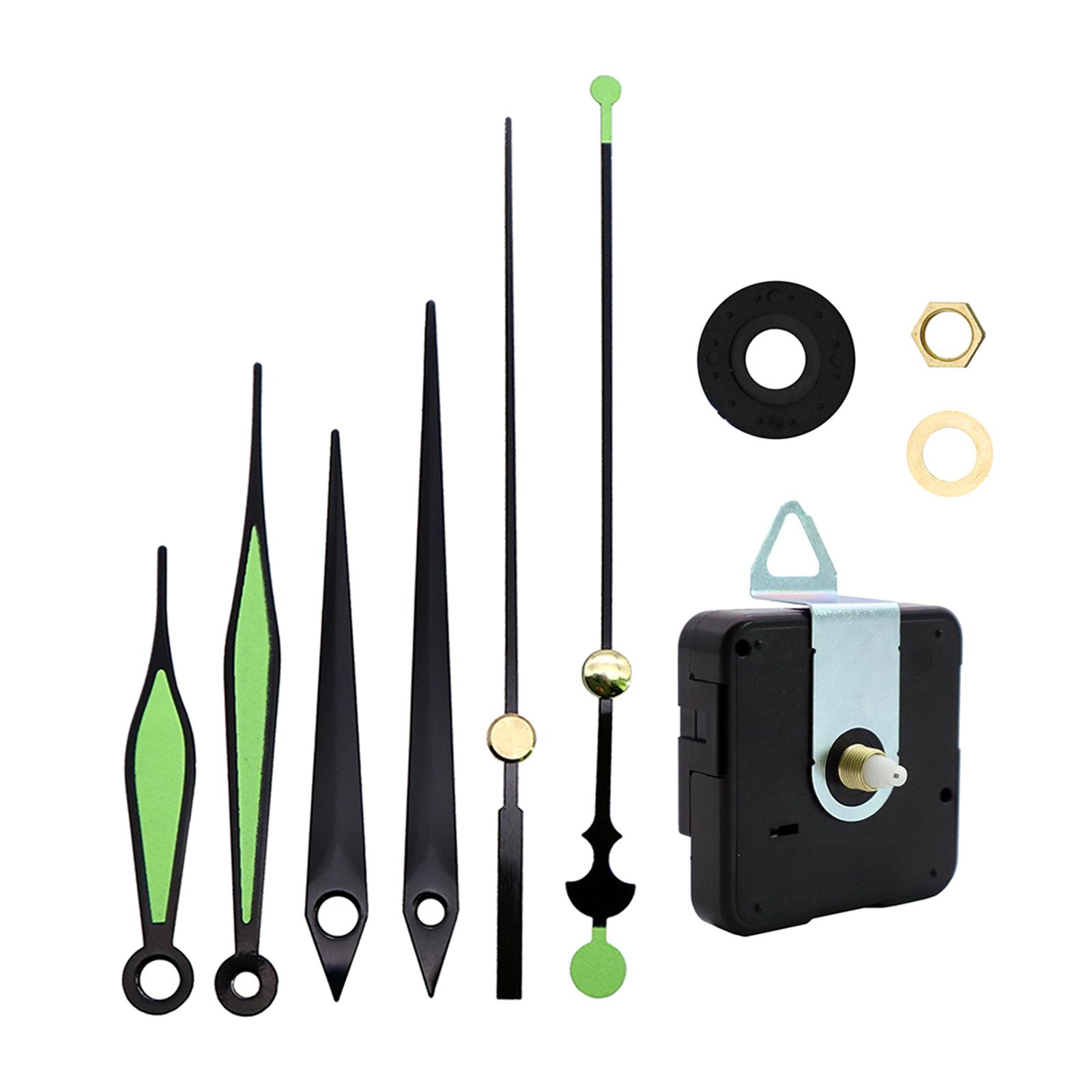 Quartz Clock Movement Mechanism Mute Replace Parts Long Shaft with Needles