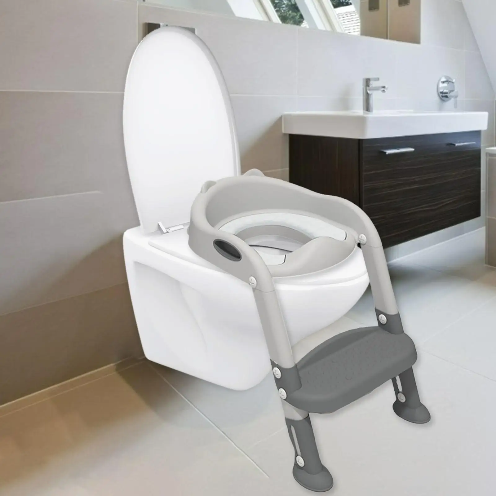 Children Toilet Seat Nonslip Soft Cushion with Handle for Children Kids Baby