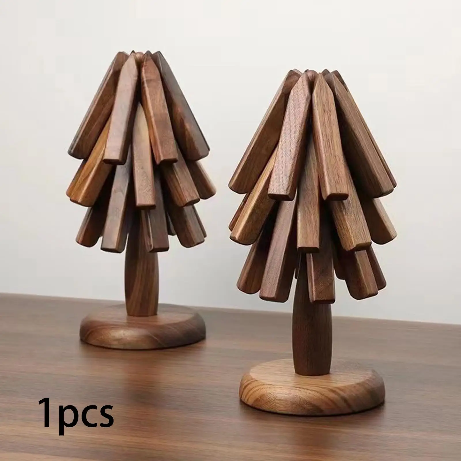 Table Centerpiece Tree Shaped Nonslip Wooden Placemat for Cup Pans Pots