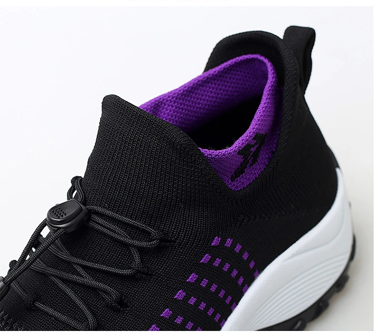 Casual Women Walking Flat Slip On Platform Sock Sneakers Shoes Plus Size 35-45 Zapatillas Mujer44_desvips.com