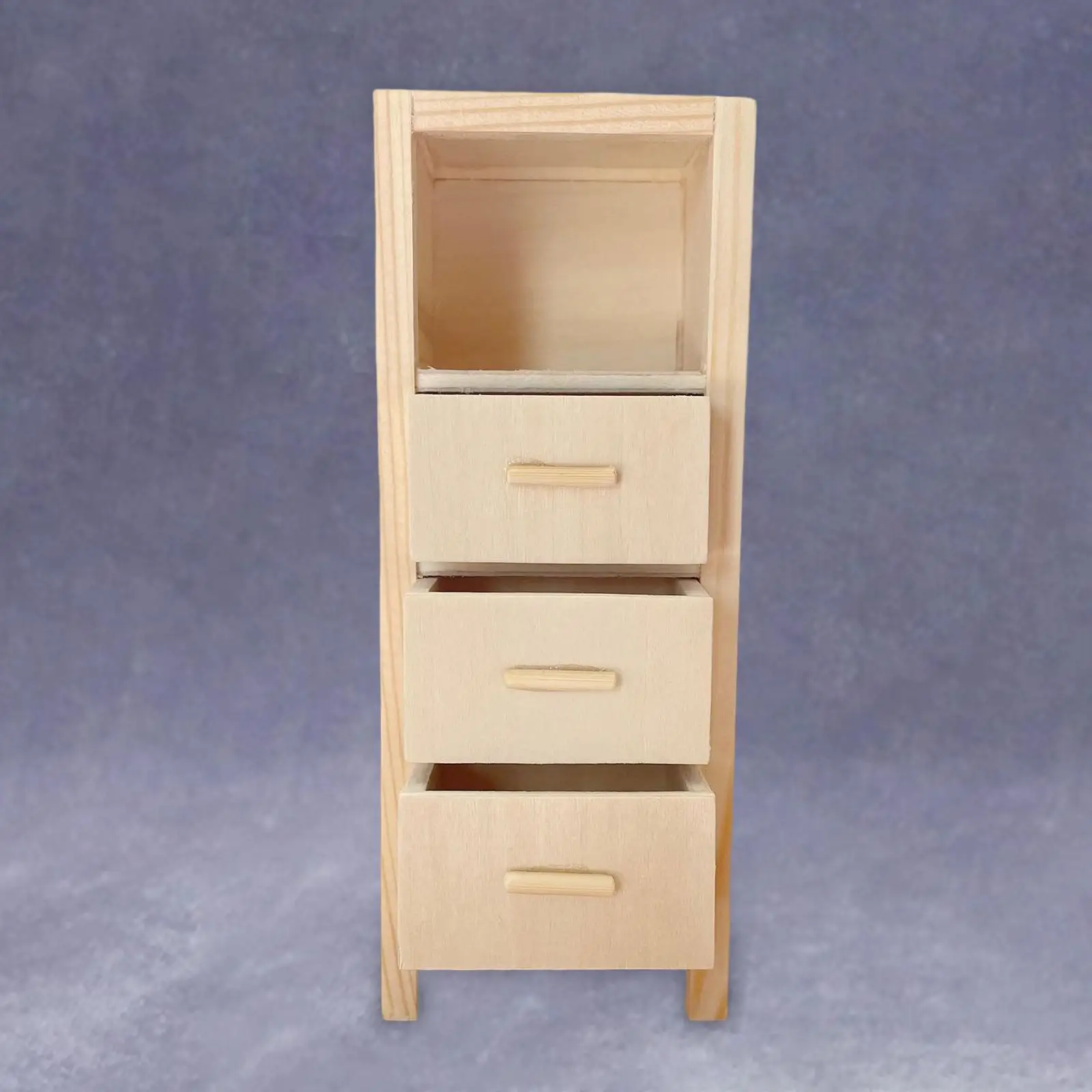 Wood Dollhouse Cabinet Shelf Cabinet Bookcase Furniture Accessory DIY Model 1/12 Dollhouse Furniture for 1/12 Dollhouse Supplies