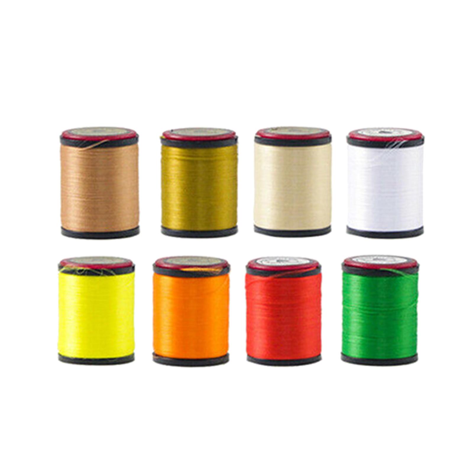 8spools/set lightly waxed 6/0 fly tying thread multi filaments 120D flat polyester tying thread in standard bobbins
