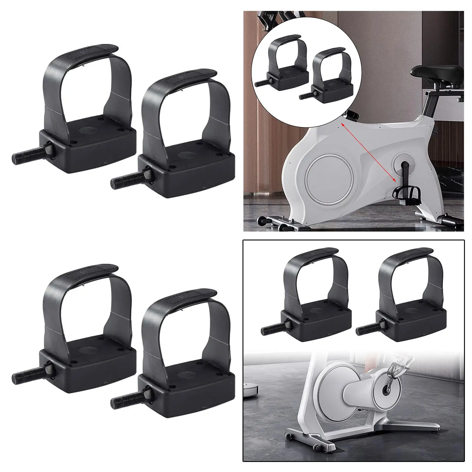 Exercise Bike Pedals Non Slip 2 Pieces for Stationary Bike Fitness Bikes Home/Office Workout Recumbent Bicycle Indoor Cycling