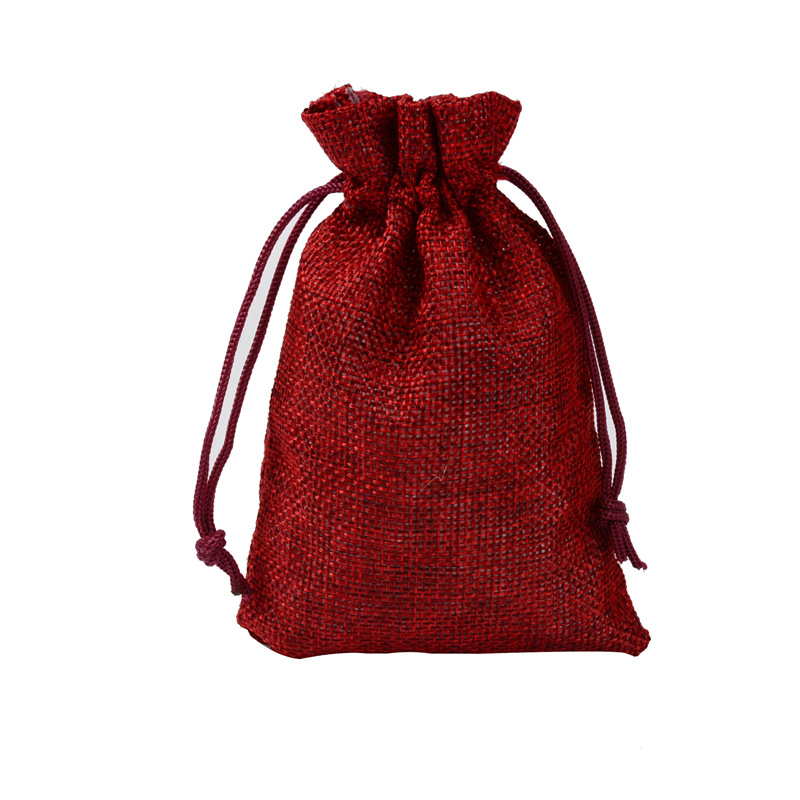 5 Stück Multisize Jute Sackleinen Leinen Kordelzug Tasche Weihnachten Halloween Geschenktüten Hochzeit Geburtstag Party Süßigkeiten Schokolade Verpackungsbeutel – Detail 7
