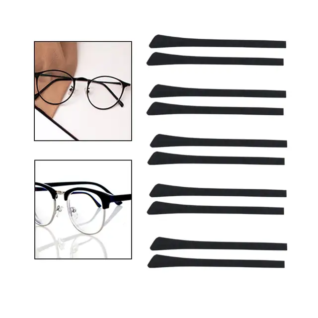 Puntas de extremo de patillas para gafas, puntas de plástico  antideslizantes para los extremos, calcetines para las orejas, mangas de  tubo