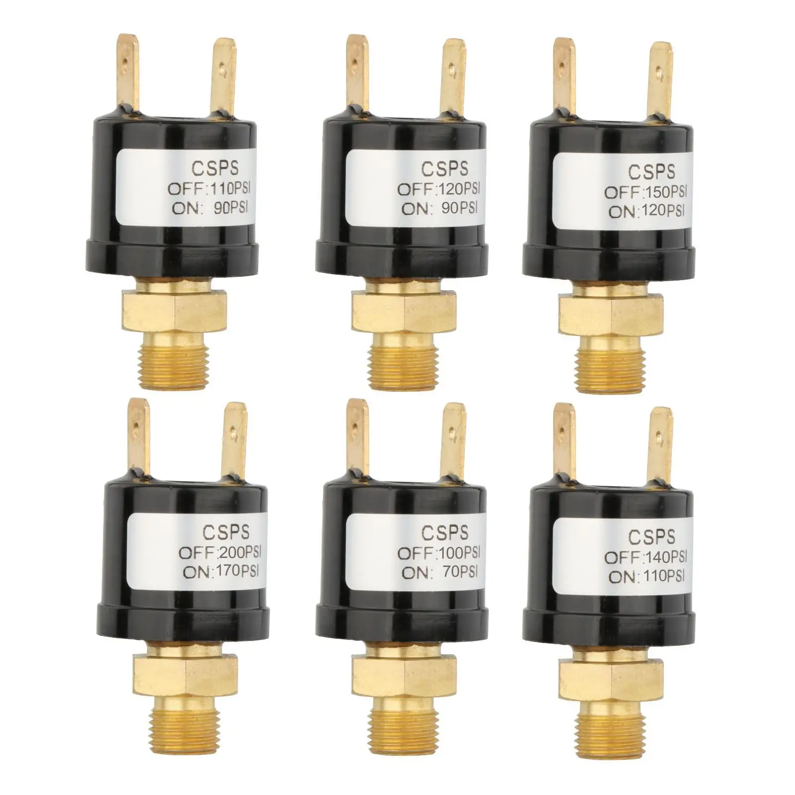 Heavy Duty Air Compressor Pressure Control Switch Valve, 12V 1/8 inch End Copper