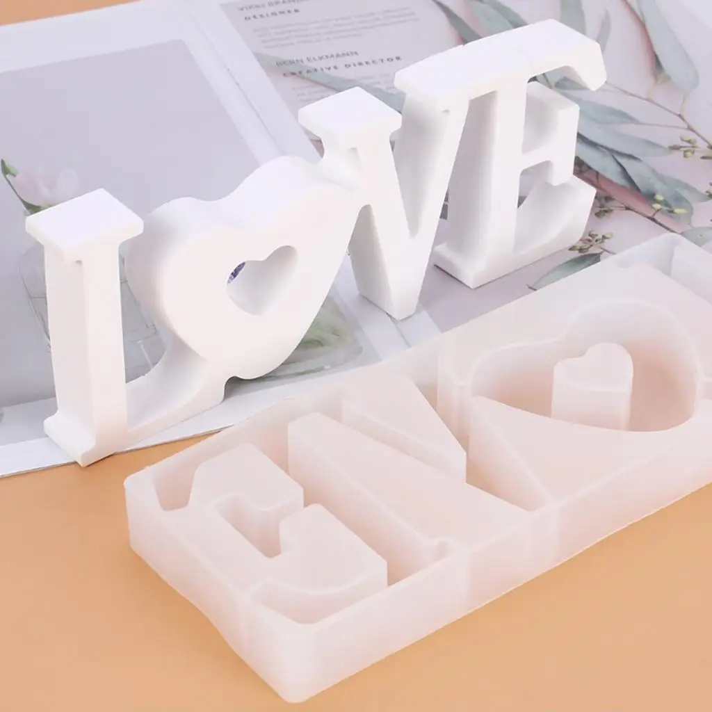 Clear Silicone Mold Ornament DIY Epoxy Resin Casting Mold LOVE Craft for Wedding