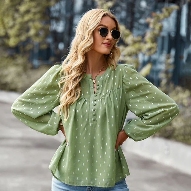 Women's Green Ruffle Detail Loose Flowy Tank Top 