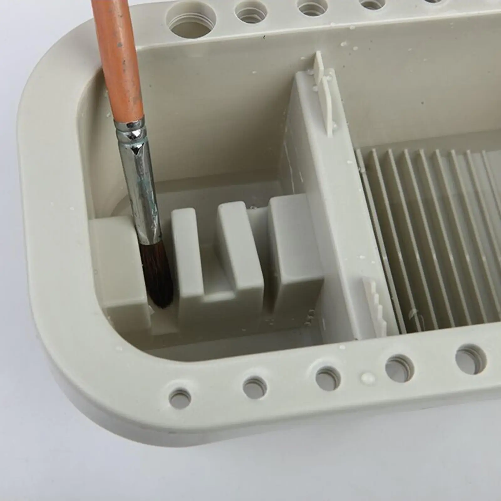 Painting Brush Washing Bucket with Detachable Palette Bathtub for Acrylic