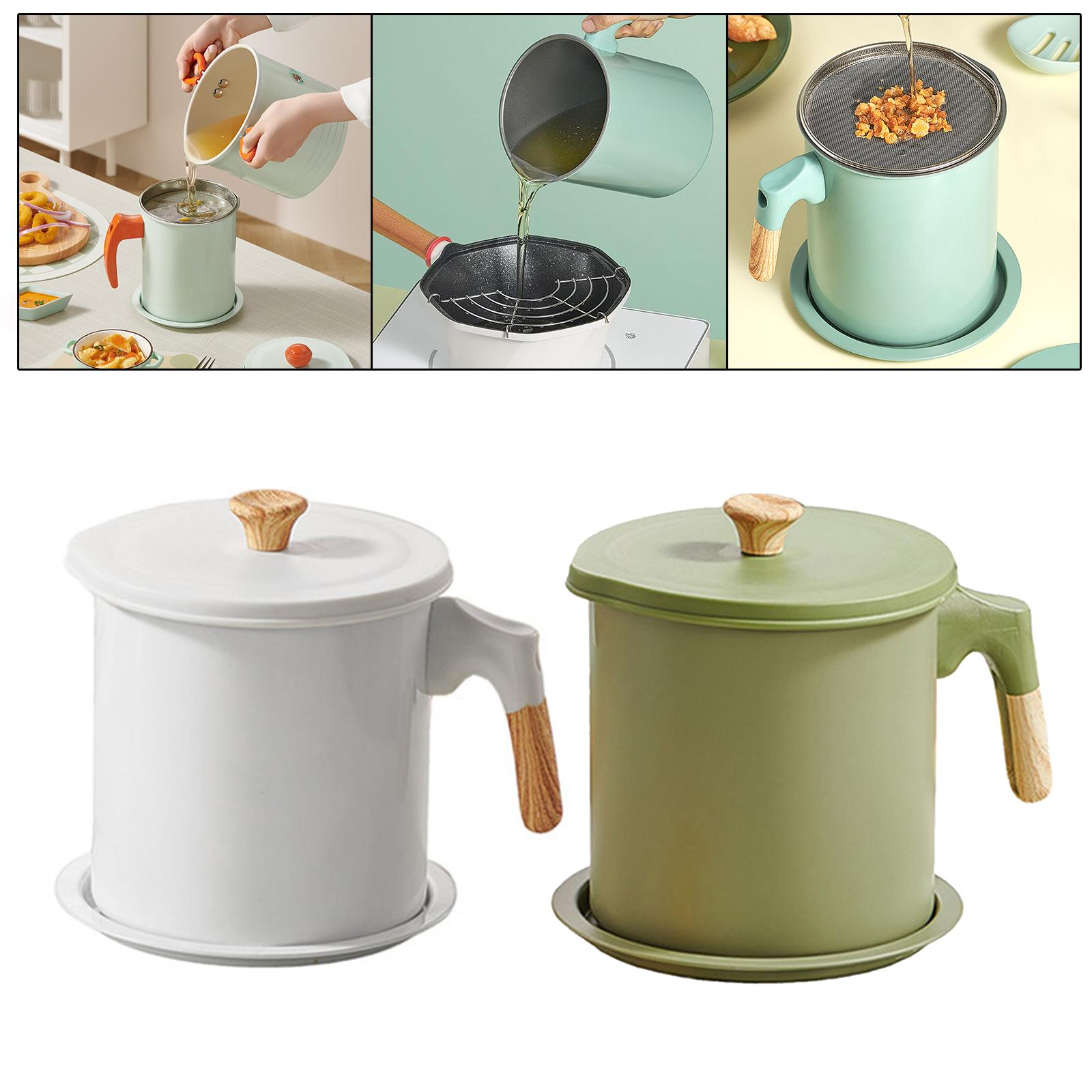 Small Deep Fryer Pot with Strainer Oil Saving Nonstick Heightened .4L Cooking Fryer Frying Home French Fries Chicken