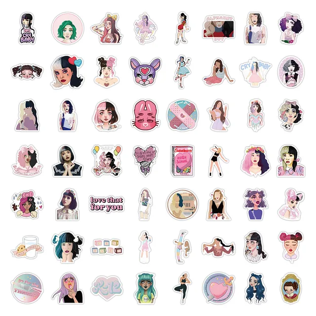 60Pcs Singer Melanie Martinez Stickers for Water Bottles Laptop Suitcase  Scrapbooking Journaling Adults Toy Gifts