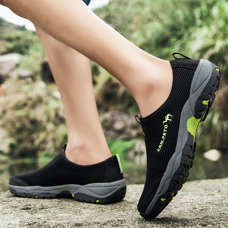 Männer Casual Schuhe Mode Sommer Schuhe Mesh im freien Atmungsaktive Slip-on Wohnungen Männer Turnschuhe Komfortable Wasser Faulenzer Zapatillas – Detail 21