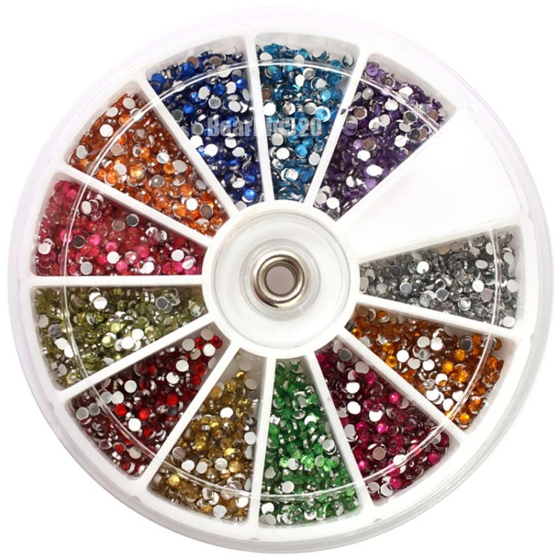 Best of New High Quality 3600pcs Nail Art Tips Decoration 1.5mm Rhinestone Glitter Gem Crystal Wheel For Acrylic UV Gel System Reviews & Tips