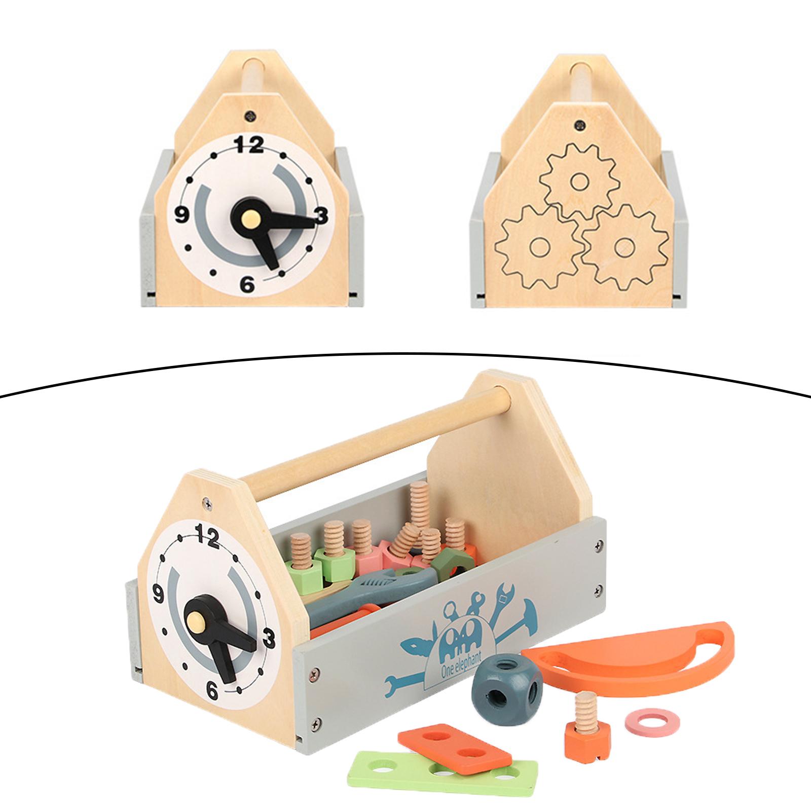 Wooden Screw Block Toy Kids Wooden Manipulative with Screws & Screwdriver-Fun Fine Motor Development Activity for Boys & Girls