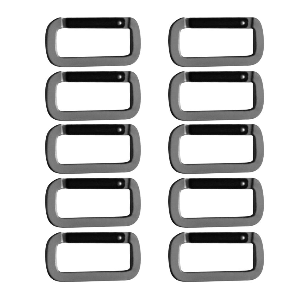 10pcs Aluminum  Multi-use Outdoor Rectangle Carabiners Keychain Buckle