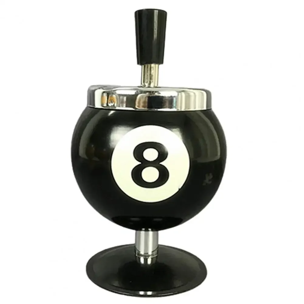 Ash Case Large Windproof Heat Resistant Three Bayonets with Lid Fashion Pool Billiard Ball Design Ashtray Ornament for Bar