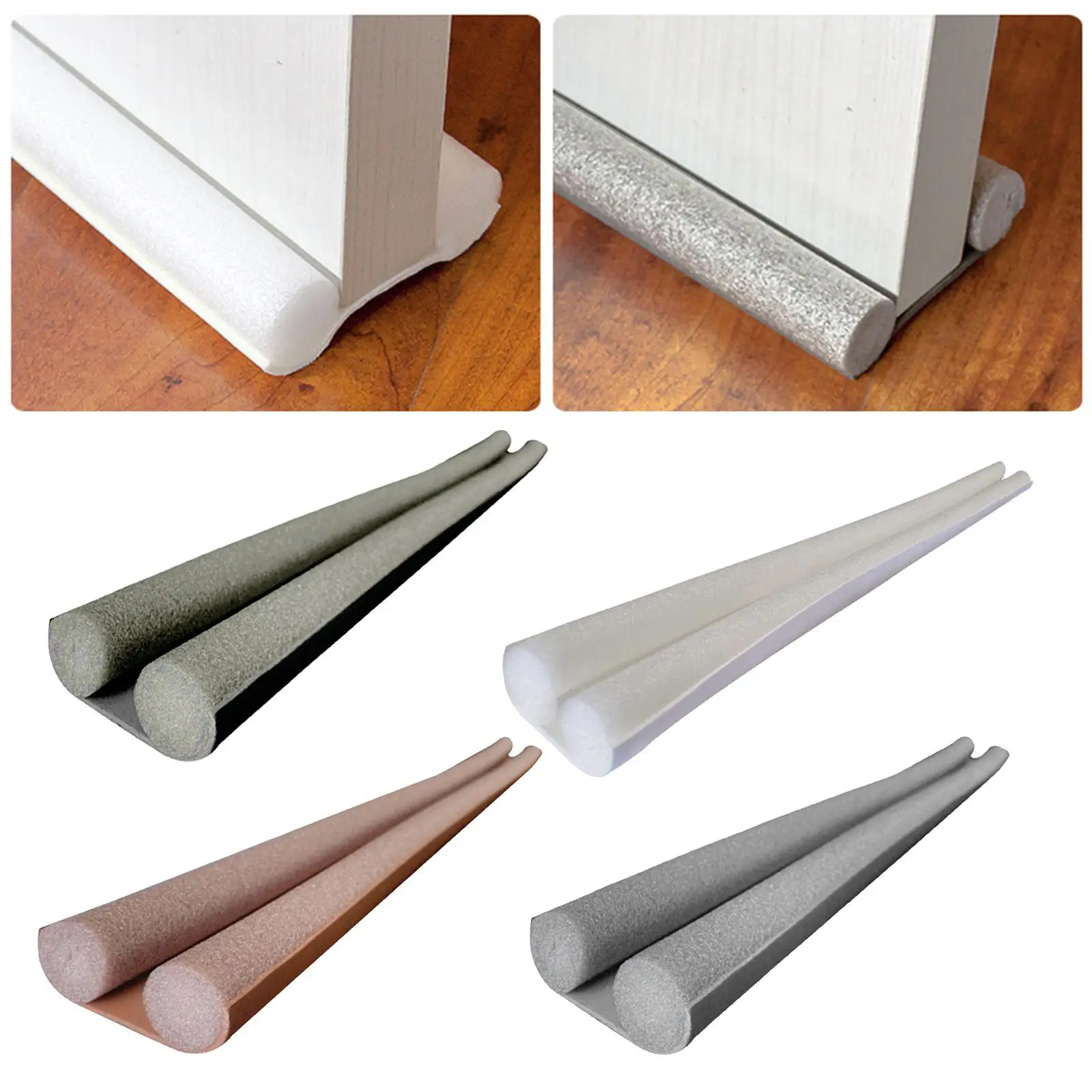 Twin Under Door Draft Stopper Foam Weather Stripping Door Sweep Draft Guard Reduce Noise Energy Saving Doorstop Windshield