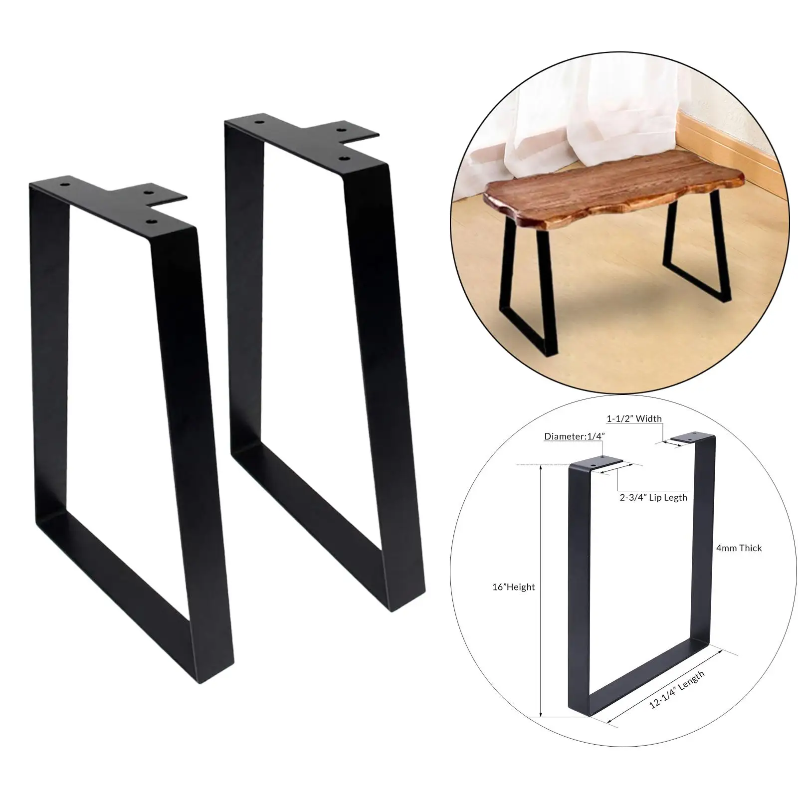 2Pcs Trapezoid Table Legs Furniture Legs Desk Legs DIY Home Modern Dining Table Legs for Coffee Tables Office Night Stands