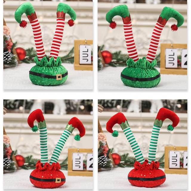 Bendable Christmas Elf Leg Stripped Christmas Elf Leg Whimsical Holiday Desk  Ornaments Festive Sequined Elf Legs for Christmas - AliExpress